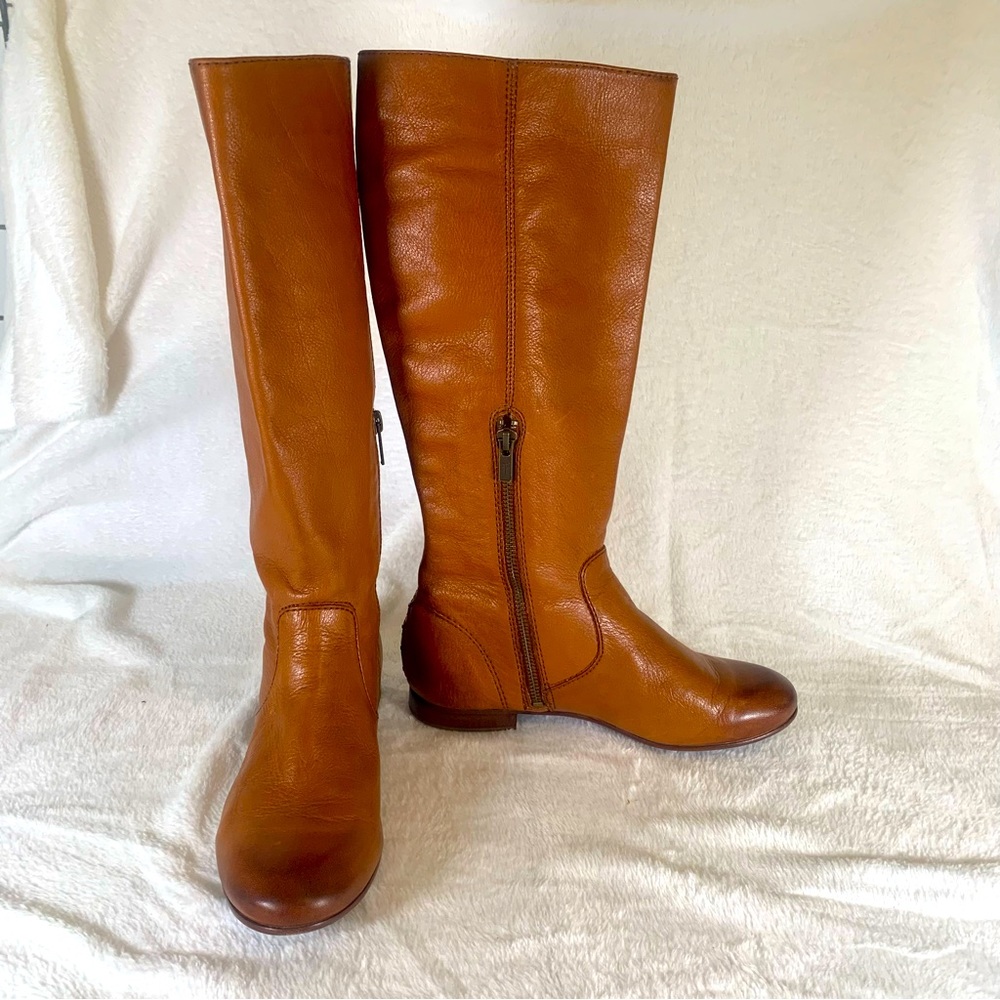 Frye Jillian Pull On Tall Brown Leather Women's US‎ Size 6 M Riding Boot 76010